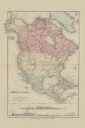North America 99, 1875 Old Map Custom Reprint - From the Atlas of  Fayette County, Ohio