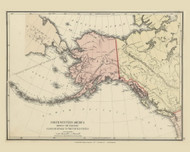 North Western America -Alaska 100, 1875 Old Map Custom Reprint - From the Atlas of  Fayette County, Ohio