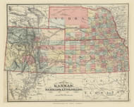 County Map of Kansas, Nebraska, and Colorado 109, 1875 Old Map Custom Reprint - From the Atlas of  Fayette County, Ohio