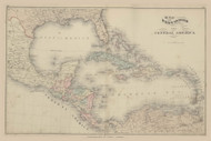 The West Indies and Central America 115, 1875 Old Map Custom Reprint - From the Atlas of  Fayette County, Ohio