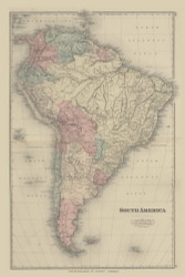 South America 116, 1875 Old Map Custom Reprint - From the Atlas of  Fayette County, Ohio
