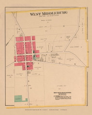 West Middleburg  9, Ohio 1890 Old Town Map Custom Reprint - LoganCo