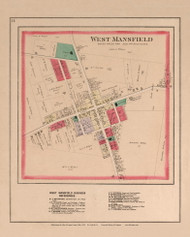 West Mansfield  14, Ohio 1890 Old Town Map Custom Reprint - LoganCo