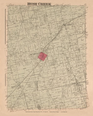 Rush Creek  17, Ohio 1890 Old Town Map Custom Reprint - LoganCo