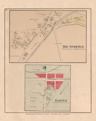 Big Springs, Harper 20, Ohio 1890 Old Town Map Custom Reprint - LoganCo