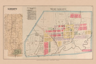 Liberty, West Liberty 27, Ohio 1890 Old Town Map Custom Reprint - LoganCo