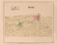 Miami 49, Ohio 1890 Old Town Map Custom Reprint - LoganCo