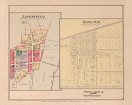 Zanesfield Ridgeway 51, Ohio 1890 Old Town Map Custom Reprint - LoganCo
