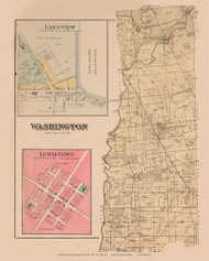 Washington, Lakeview, Lewistown 58, Ohio 1890 Old Town Map Custom Reprint - LoganCo