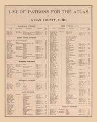 List of Patrons 65, Ohio 1890 Old Town Map Custom Reprint - LoganCo