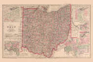 Ohio 68, Ohio 1890 Old Town Map Custom Reprint - LoganCo