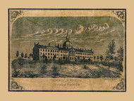 University of Vermont - Burlington, Vermont 1857 Old Town Map Custom Print - Chittenden Co.