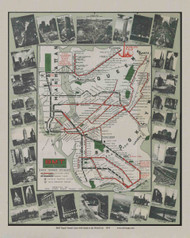 New York City 1939 - BMT World's Fair - Subway  - Old Map Reprint