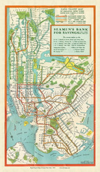 New York City 1939 - Seamen's Bank For Savings - Subway  - Old Map Reprint