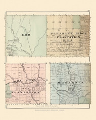 Pleasant Ridge Ox Bow Plantation Masardis KR2, Maine 1877 Old Town Map Reprint - Aroostook Co. 55
