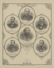 Pictures: Judge Hoyt Letson, D. P. Stevenson, L. Merriman, Col. James Cantwell, Dr. E.B. Hiestaud, Dr. W.M. Chesney - Page 32, Ohio 1879 Old Town Map Custom Reprint - Hardin Co.