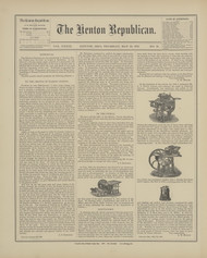 The Kenton Republican Newspaper - Page 50, Ohio 1879 Old Town Map Custom Reprint - Hardin Co.