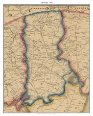 Christiana, Delaware 1849 Old Town Map Custom Print - New Castle Co.