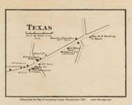 Texas Village, Mahoning Pennsylvania 1861 Old Town Map Custom Print - Armstrong Co.