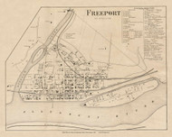 Freeport Village, South Buffalo Pennsylvania 1861 Old Town Map Custom Print - Armstrong Co.