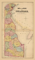 Delaware 1868 Old Map Reprint - Delaware State Atlas