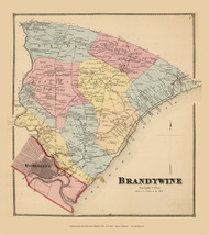 Brandywine, Delaware State Atlas 1868 Old Town Map Reprint - New Castle Co.