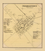 Georgetown Villages, Delaware State Atlas 1868 Old Town Map Reprint - Sussex Co.