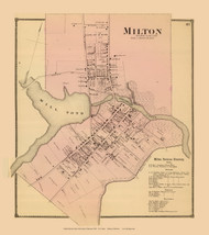 Milton Village, Delaware State Atlas 1868 Old Town Map Reprint - Sussex Co.