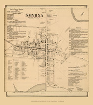Smyrna Village, Delaware State Atlas 1868 Old Town Map Reprint - Kent Co.