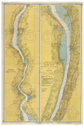 Hudson River - New York to Wappinger Creek 1950 - Old Map Nautical Chart AC Harbors 282 - New York