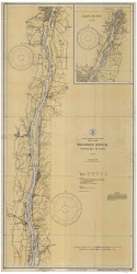 Hudson River - Coxsackie to Troy 1932 - Old Map Nautical Chart AC Harbors 284 - New York