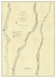 Hudson River - Poughkeepsie to Troy 1863 - Old Map Nautical Chart AC Harbors 372 - New York