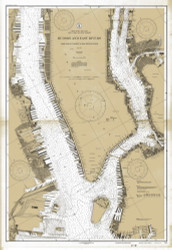 Hudson and East Rivers - West 67th St to Blackwells Island 1932 - Old Map Nautical Chart AC Harbors 745 - New York