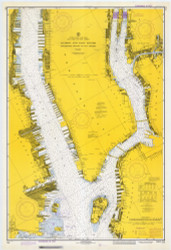 Hudson and East Rivers - West 67th St to Blackwells Island 1972 - Old Map Nautical Chart AC Harbors 745 - New York