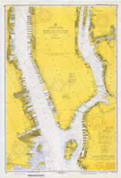 Hudson and East Rivers - West 67th St to Blackwells Island 1973 - Old Map Nautical Chart AC Harbors 745 - New York