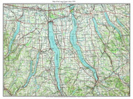 Large Finger Lakes 1978 - Custom USGS Old Topo Map - New York - Finger Lakes