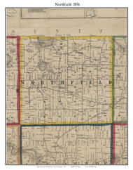 Northfield, Michigan 1856 Old Town Map Custom Print - Washtenaw Co.