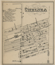 Chelsea Village, Salem, Michigan 1856 Old Town Map Custom Print - Washtenaw Co.