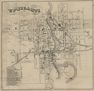 Ypsilanti Village, Ypsilanti, Michigan 1856 Old Town Map Custom Print - Washtenaw Co.