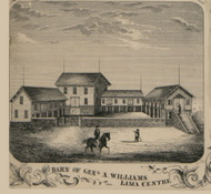 Willams Barn, Lima, Michigan 1856 Old Town Map Custom Print - Washtenaw Co.