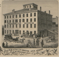 Franklin House, Ann Arbor, Michigan 1856 Old Town Map Custom Print - Washtenaw Co.