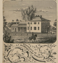 Blodget Residence, Ypsilanti, Michigan 1856 Old Town Map Custom Print - Washtenaw Co.