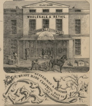 Gutterman Clothing Store, Ann Arbor, Michigan 1856 Old Town Map Custom Print - Washtenaw Co.