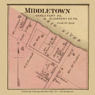 Middletown, Pennsylvania, 1877 - Upper Ohio River and Valley Atlas - Old Map Custom Reprint - USA Regional 12,13