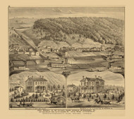 Coal Works of Wm. Stone's Heirs and Residences of Capt. Wm. Stone & Jos. A. Stone, 1877 - Upper Ohio River and Valley Atlas - Old Map Custom Reprint - USA Regional 14