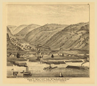 Works at Becks Run, Pool No. 1 Monongahela River, 1877 - Upper Ohio River and Valley Atlas - Old Map Custom Reprint - USA Regional 17