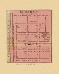 Economy, Pennsylvania, 1877 - Upper Ohio River and Valley Atlas - Old Map Custom Reprint - USA Regional 20,21