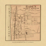 Baden, Pennsylvania, 1877 - Upper Ohio River and Valley Atlas - Old Map Custom Reprint - USA Regional 26