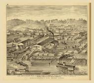 Soho Saw & Planning Mills & Barge Yards, 1877 - Upper Ohio River and Valley Atlas - Old Map Custom Reprint - USA Regional 48