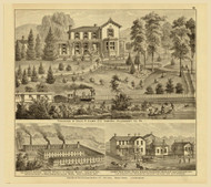 Residence of David R. Kerr, California Pottery and Lamb's Head Hotel, 1877 - Upper Ohio River and Valley Atlas - Old Map Custom Reprint - USA Regional 61